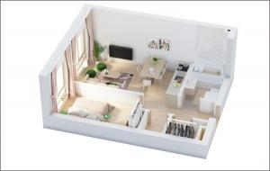 9 mẫu căn hộ 50m² một phòng ngủ tuyệt đẹp cho vợ chồng trẻ